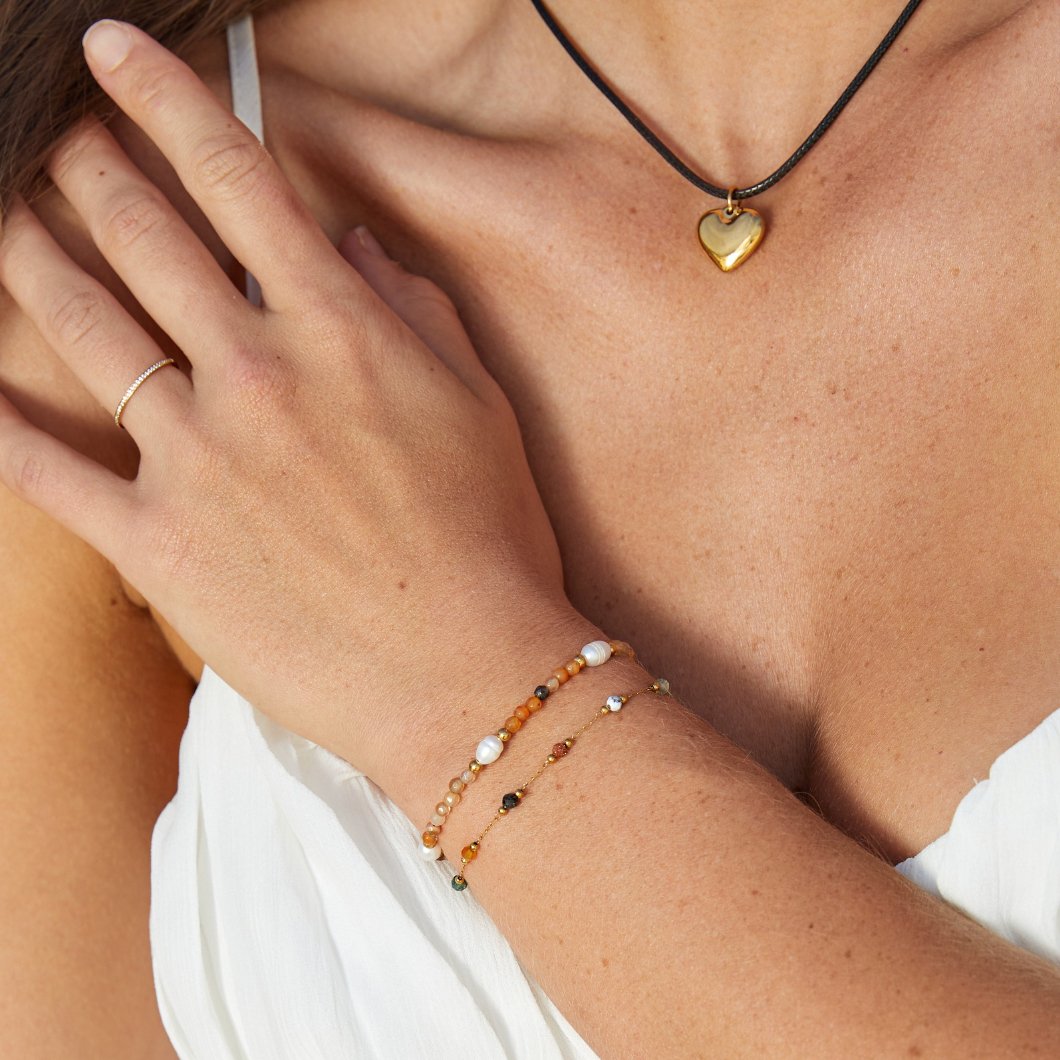 Agate & Pearl Bead Bracelet - Beautiful Earth Boutique