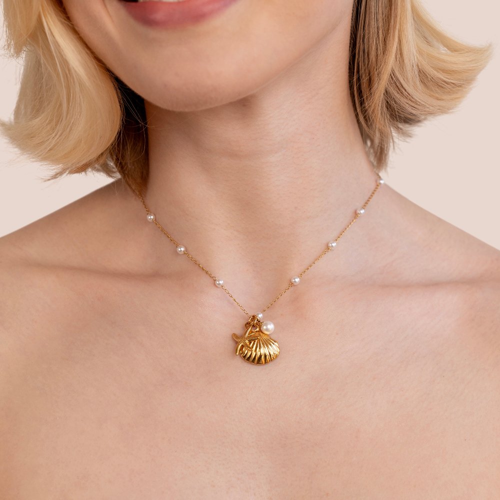 Aria Shell Charm Necklace - Beautiful Earth Boutique