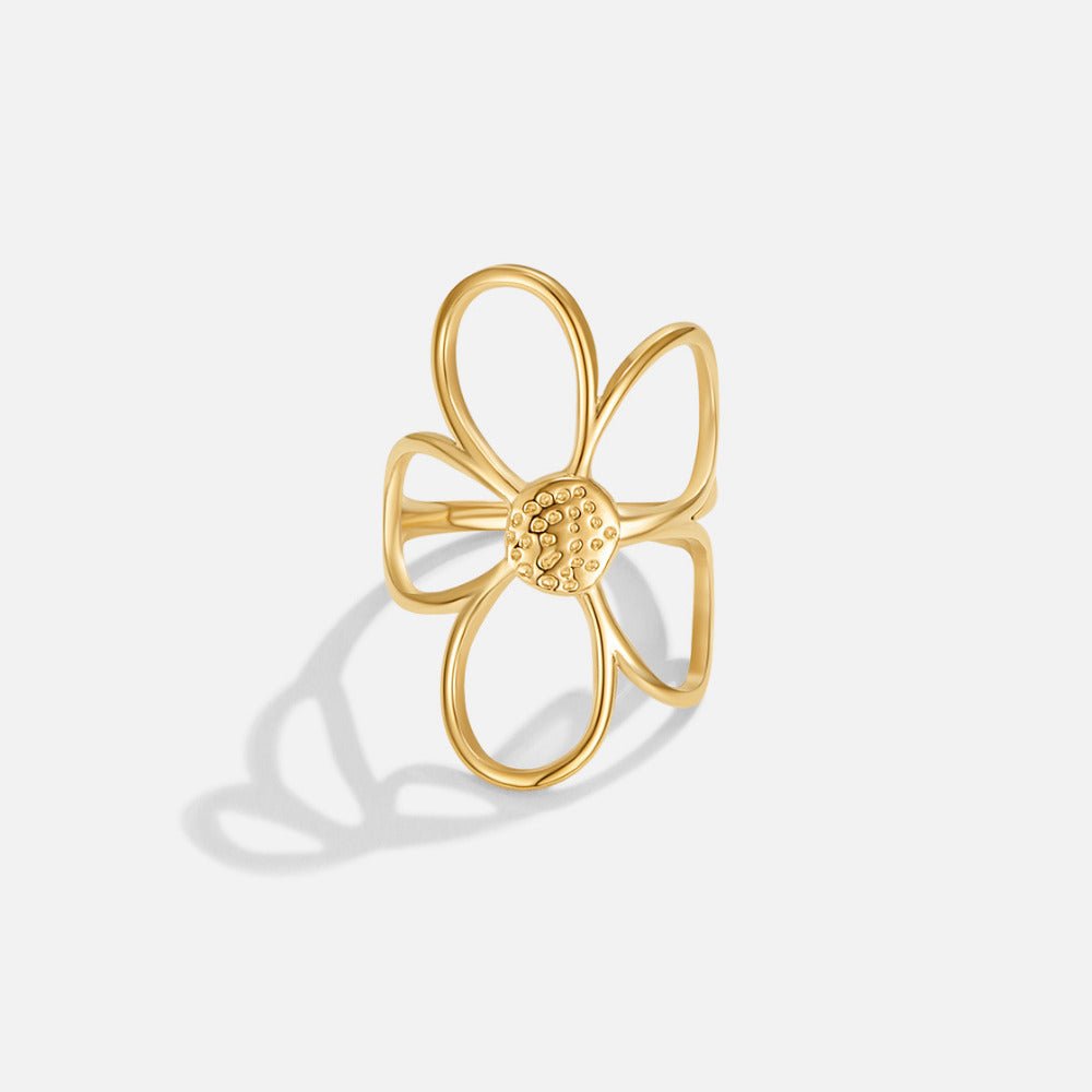Golden Daisy Flower Ring - Beautiful Earth Boutique