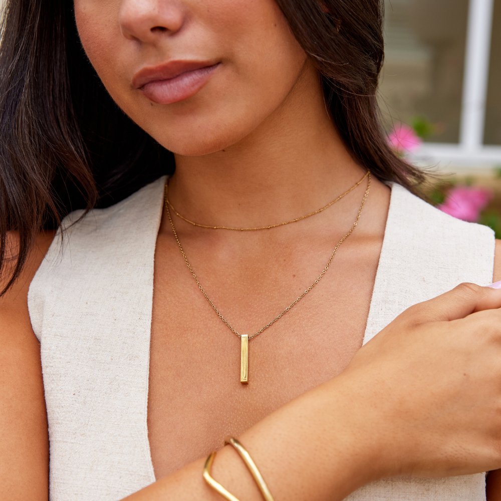 Lala Gold Bar Necklace - Beautiful Earth Boutique