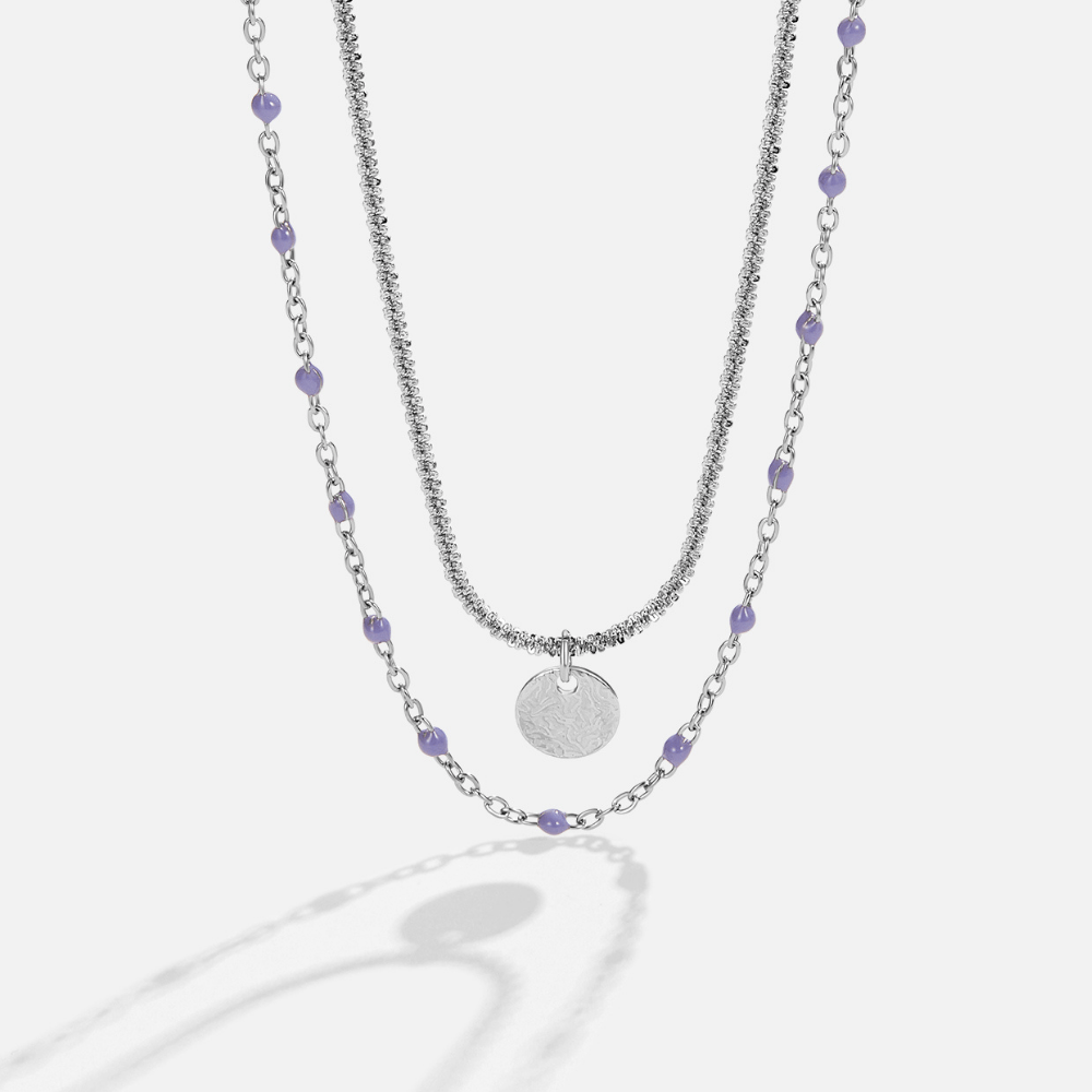 Lia Layered Silver Coin Bead Necklace - Beautiful Earth Boutique