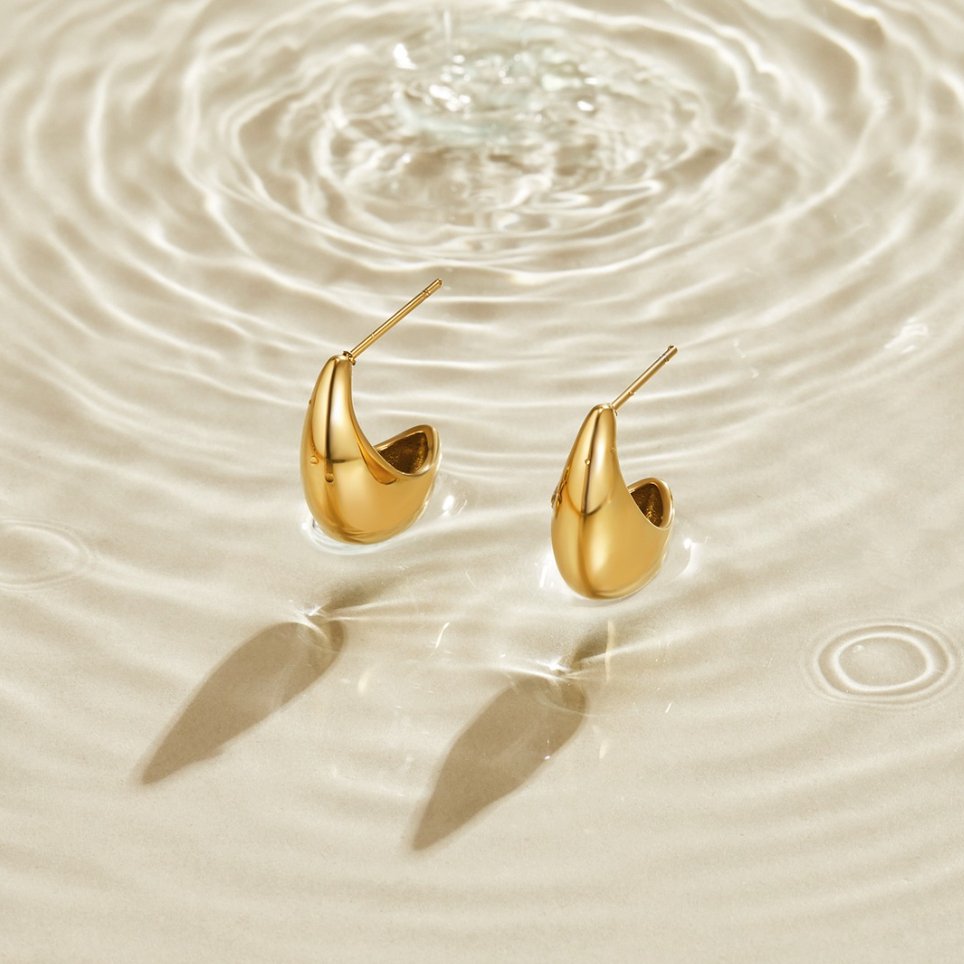 Mini Curved Gold Hoops - Beautiful Earth Boutique