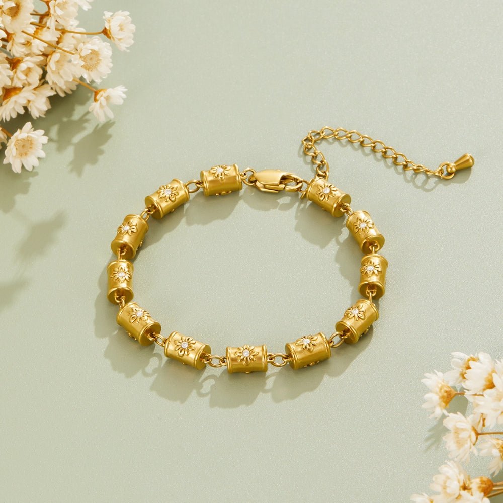 Stellar Gold Barrel Bracelet - Beautiful Earth Boutique