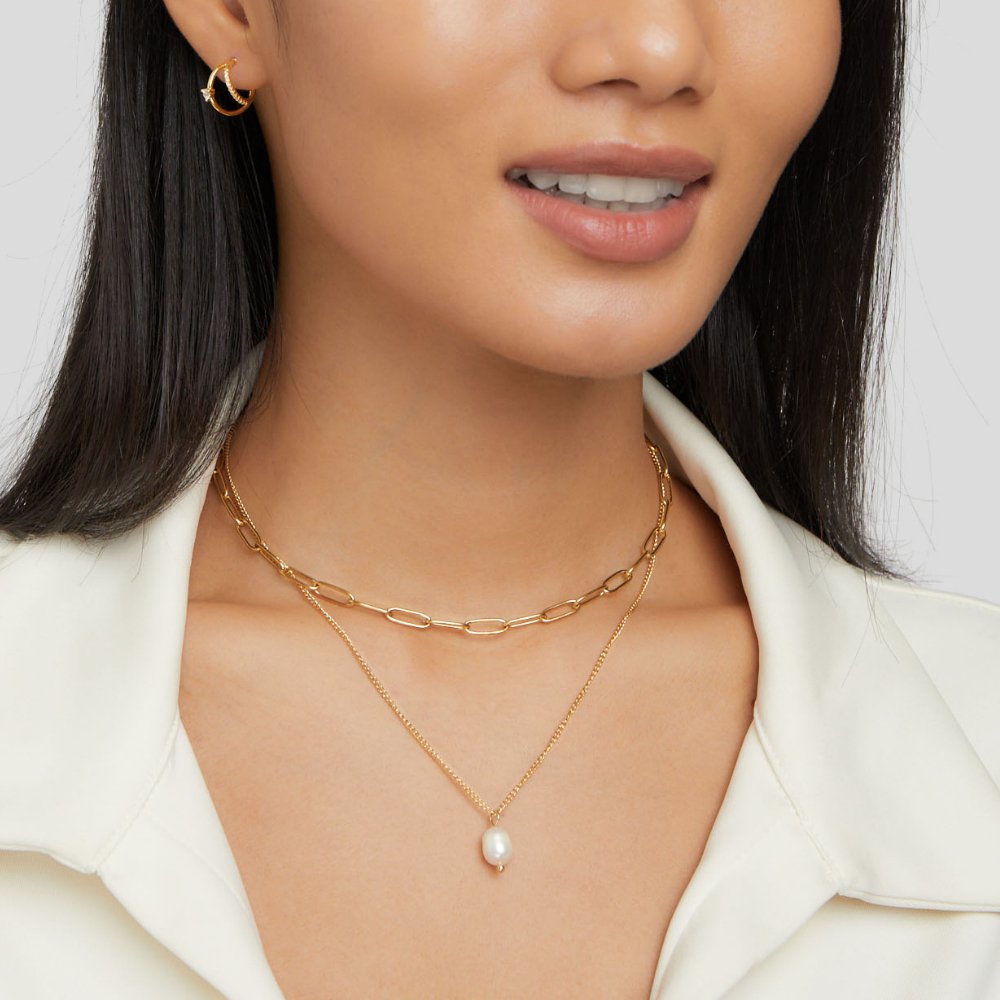 Angela Pearl Gold Necklace - Beautiful Earth Boutique