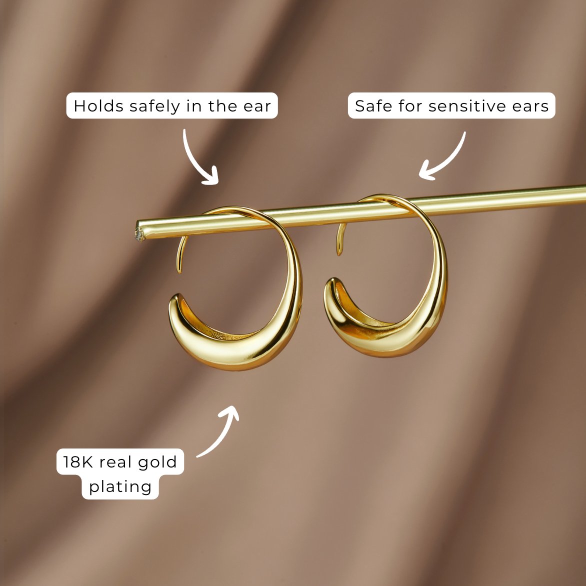 Classic Drop Hoop Earrings - Beautiful Earth Boutique