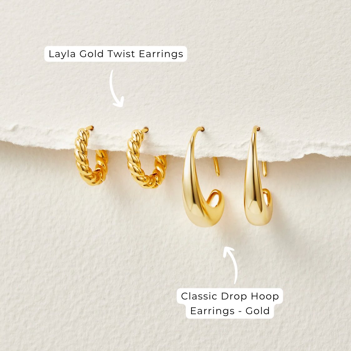 Classic Drop Hoop Earrings - Beautiful Earth Boutique