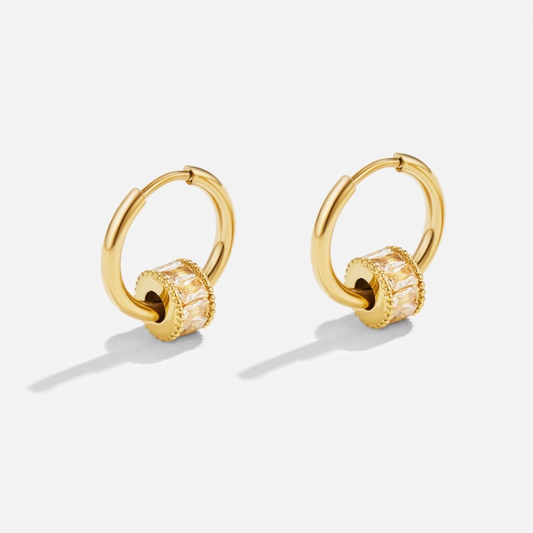 Gigi Crystal 18K Gold Hoop Earrings - Beautiful Earth Boutique