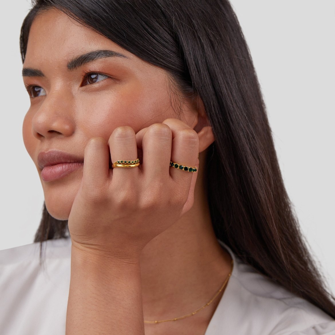 Marissa Emerald Green Layered Ring - Beautiful Earth Boutique