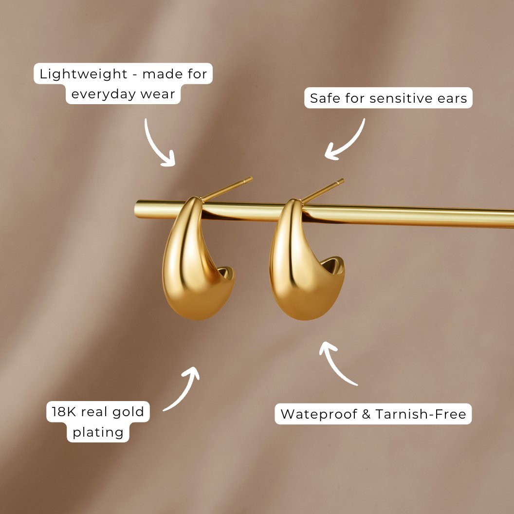 Mini Curved Gold Hoops - Beautiful Earth Boutique