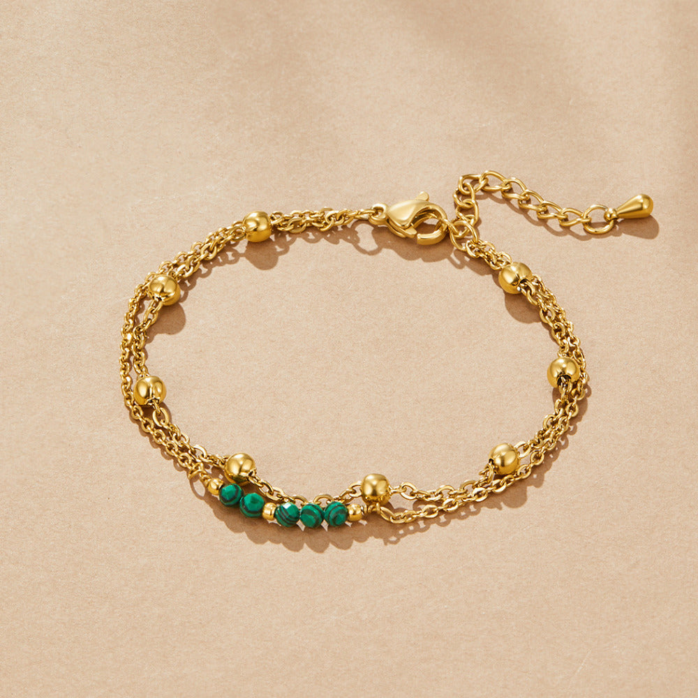 Alfa Green Malachite Bead Bracelet - Beautiful Earth Boutique