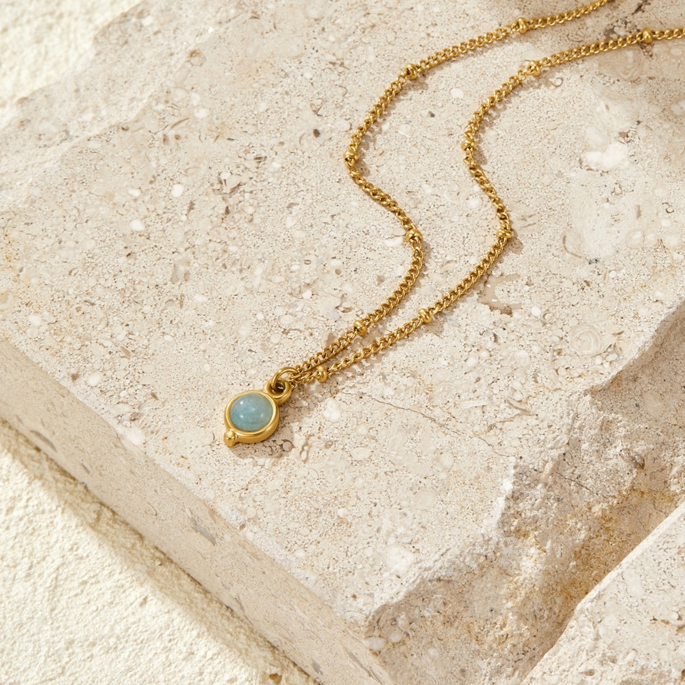 Aquamarine Gold Necklace