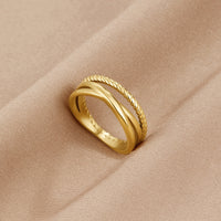 Ara Twisted Crossed Ring