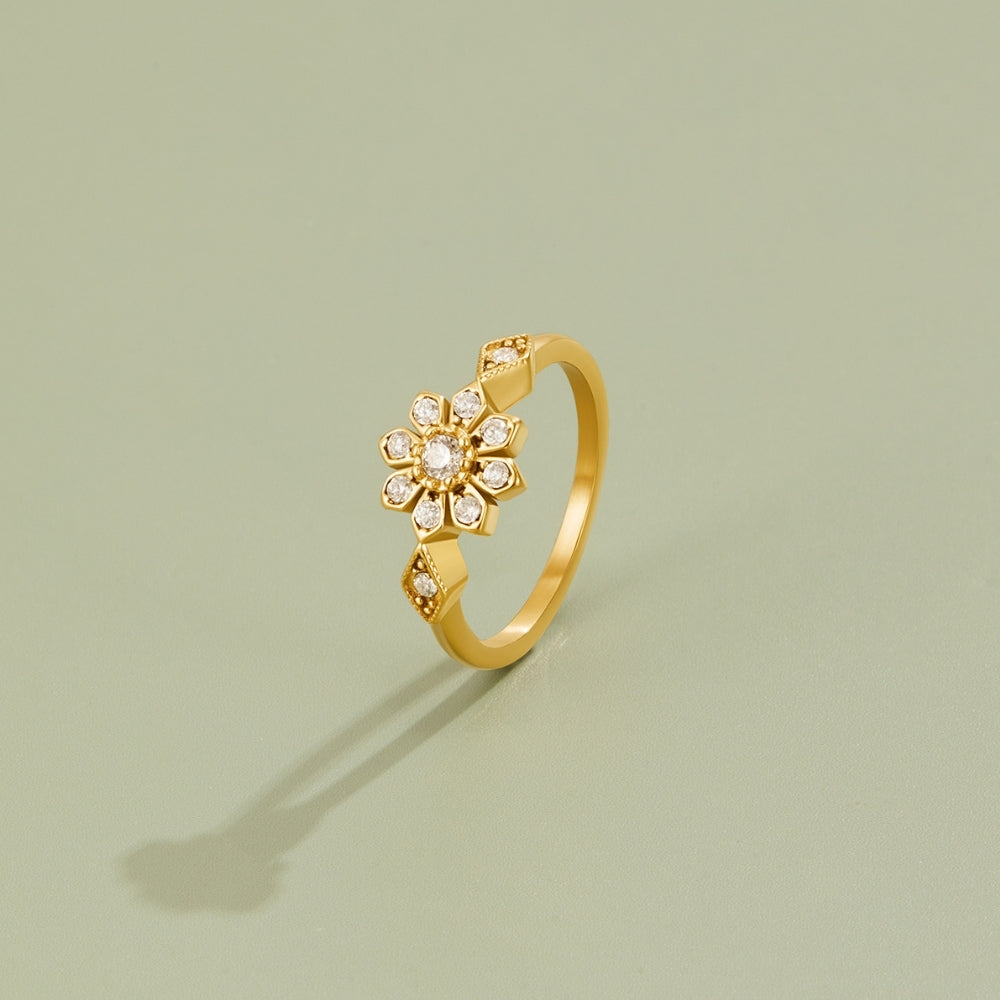 Aurora Crystal Flower Ring