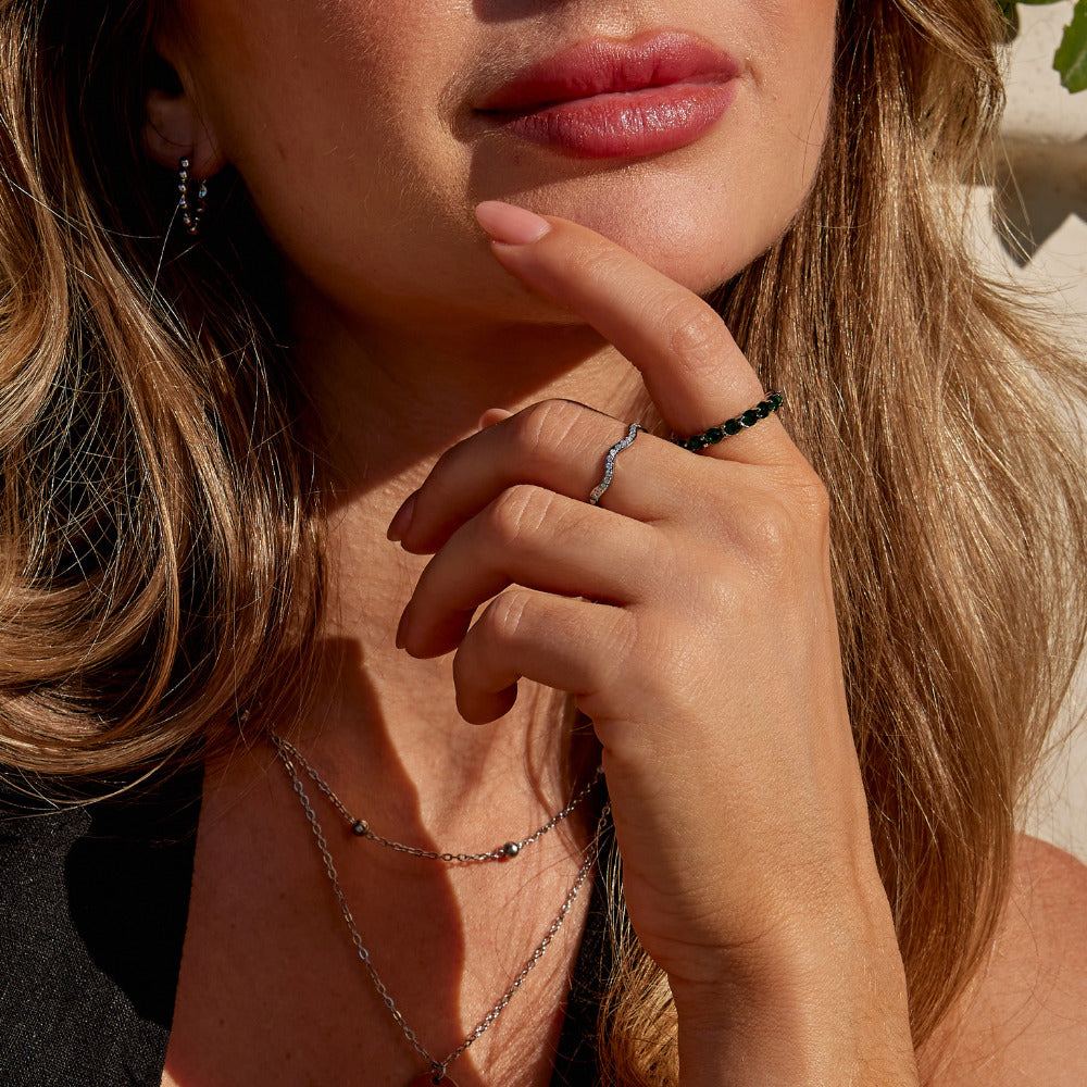 Emerald Beauty Silver Crystal Ring - Beautiful Earth Boutique