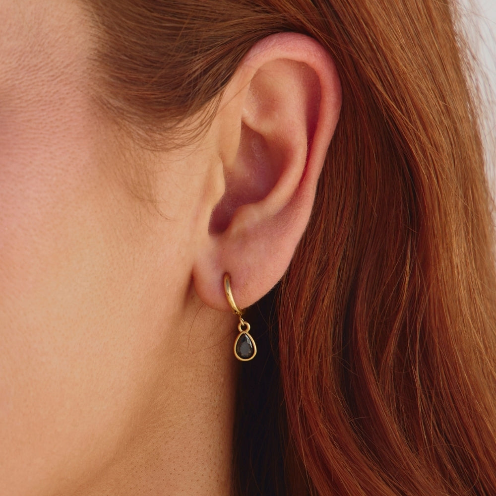 Golden Midnight Teardrop Earrings