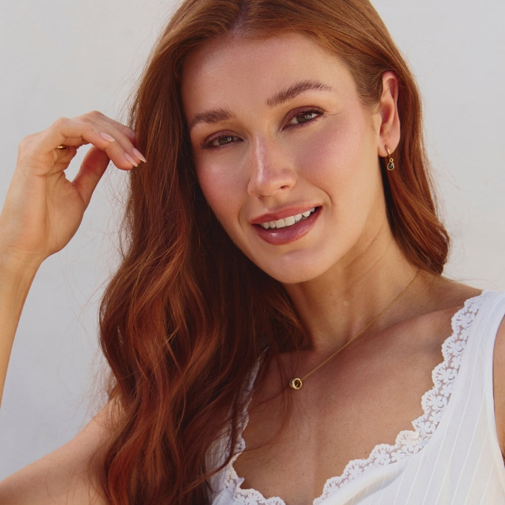 Golden Midnight Teardrop Earrings