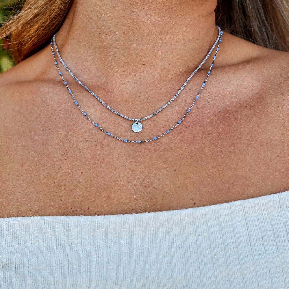 Lia Layered Silver Coin Bead Necklace - Beautiful Earth Boutique