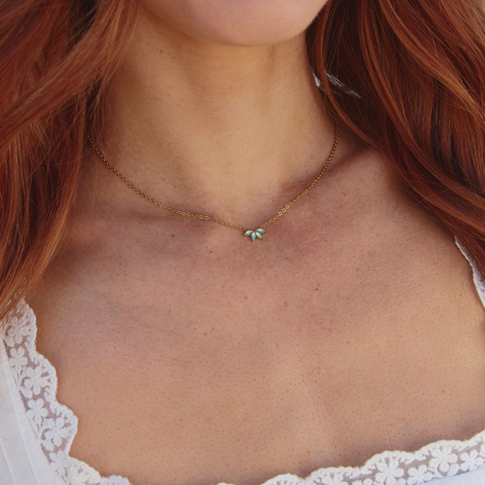 Gold Marquise Petal Necklace