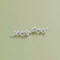 Silver Crystal Vine Earrings