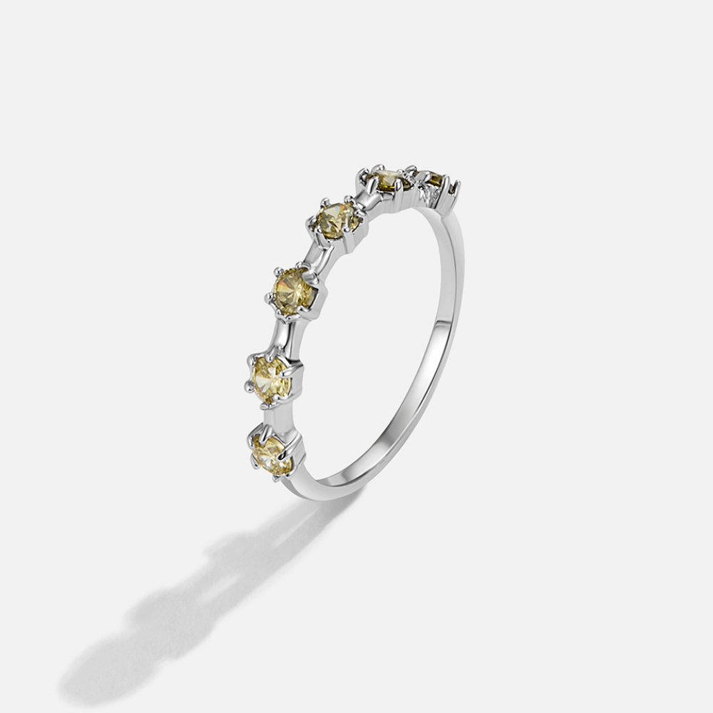 Silver Solana Crystal Ring