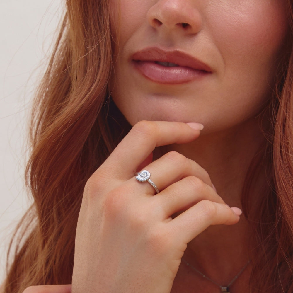 Silver Spiral Shell Ring