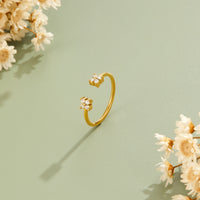 Twin Petal Gold Ring