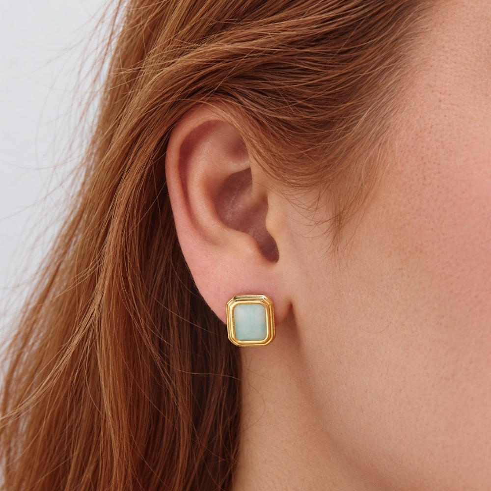 Vana Gold Vintage Stone Earrings