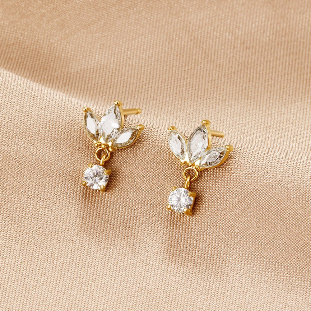 Amara White Crystal Bloom Earrings - Beautiful Earth Boutique