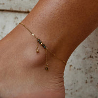 Arizona Green Bead Tassel Anklet - Beautiful Earth Boutique