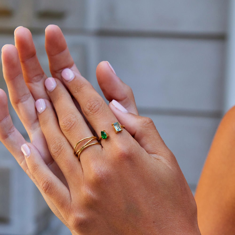 Aurora Aqua Green Crystal Ring - Beautiful Earth Boutique