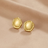 Ava Gold Button Earrings - Beautiful Earth Boutique
