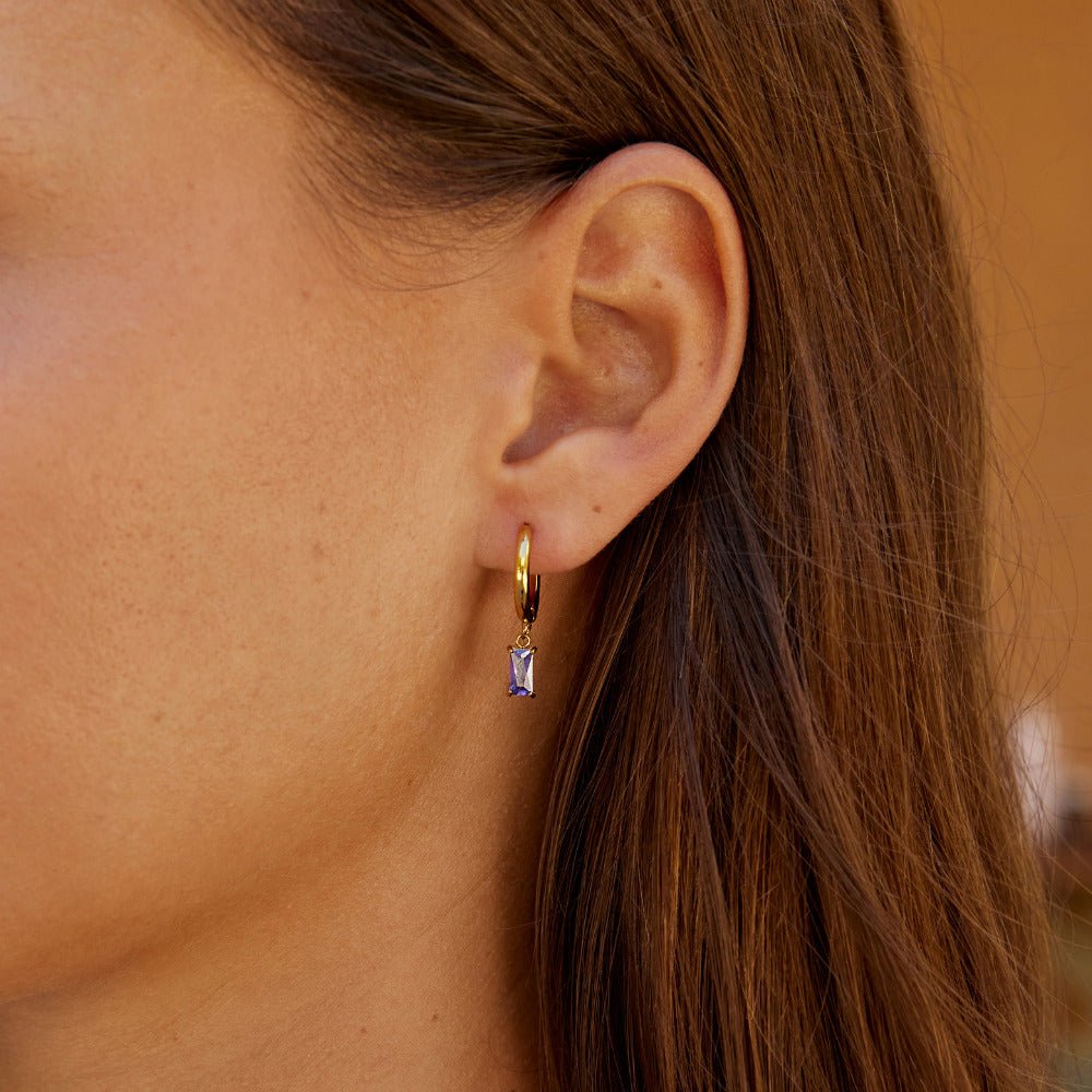 Avery Purple Crystal Drop Earrings - Beautiful Earth Boutique