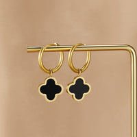 Black Clover Hoop Earrings - Beautiful Earth Boutique