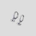 Silver Blue Evil Eye Drop Earrings