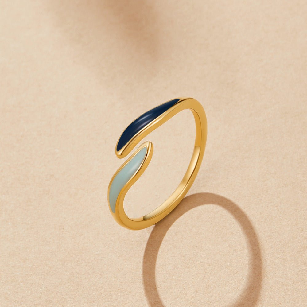 Blue Ocean Waves Wrap Ring - Beautiful Earth Boutique