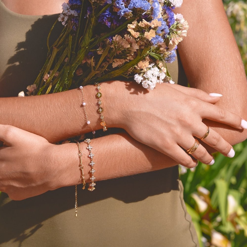 Crystal Blossom Clustered Bracelet - Beautiful Earth Boutique