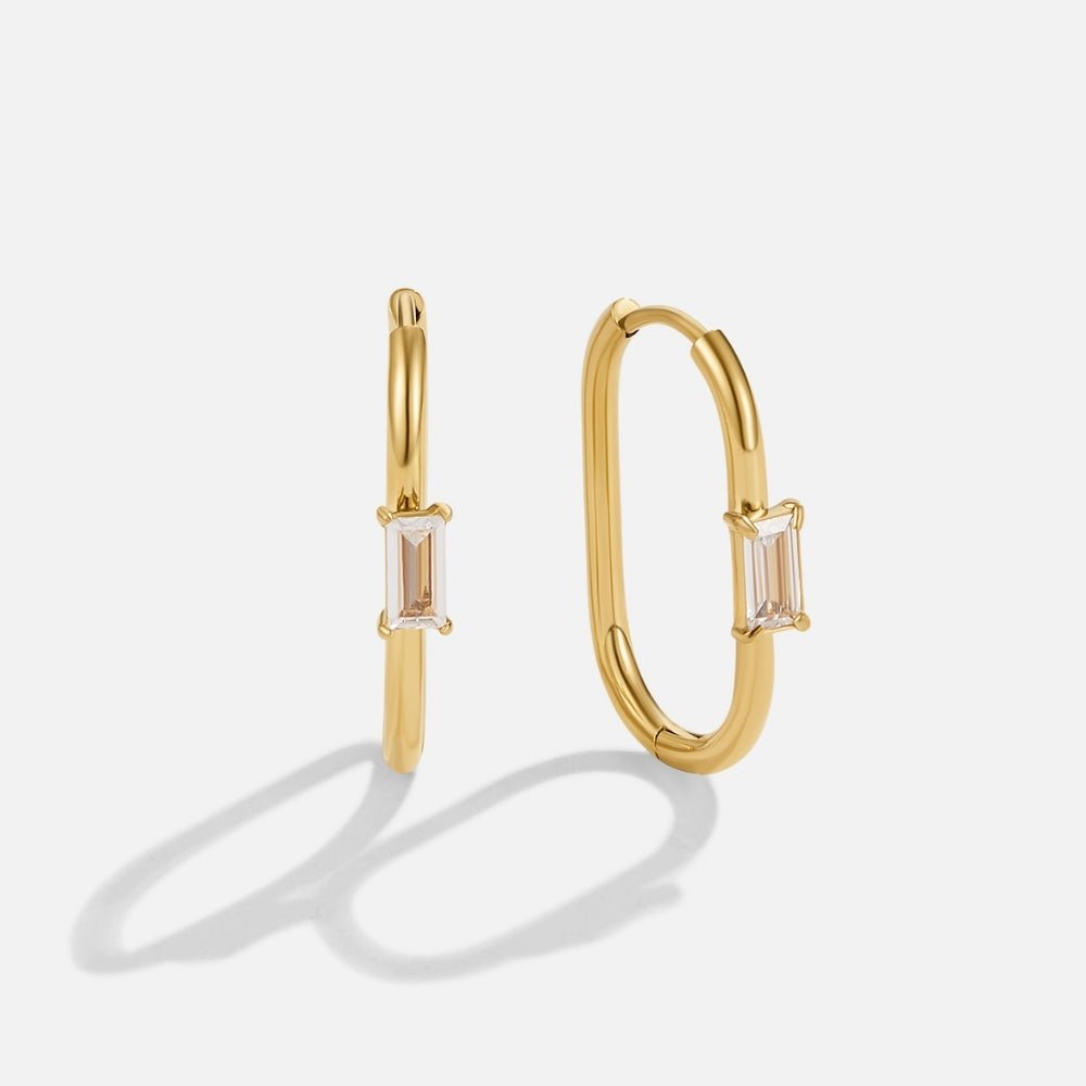 Crystal & Gold Diana Hoop Earrings - Beautiful Earth Boutique