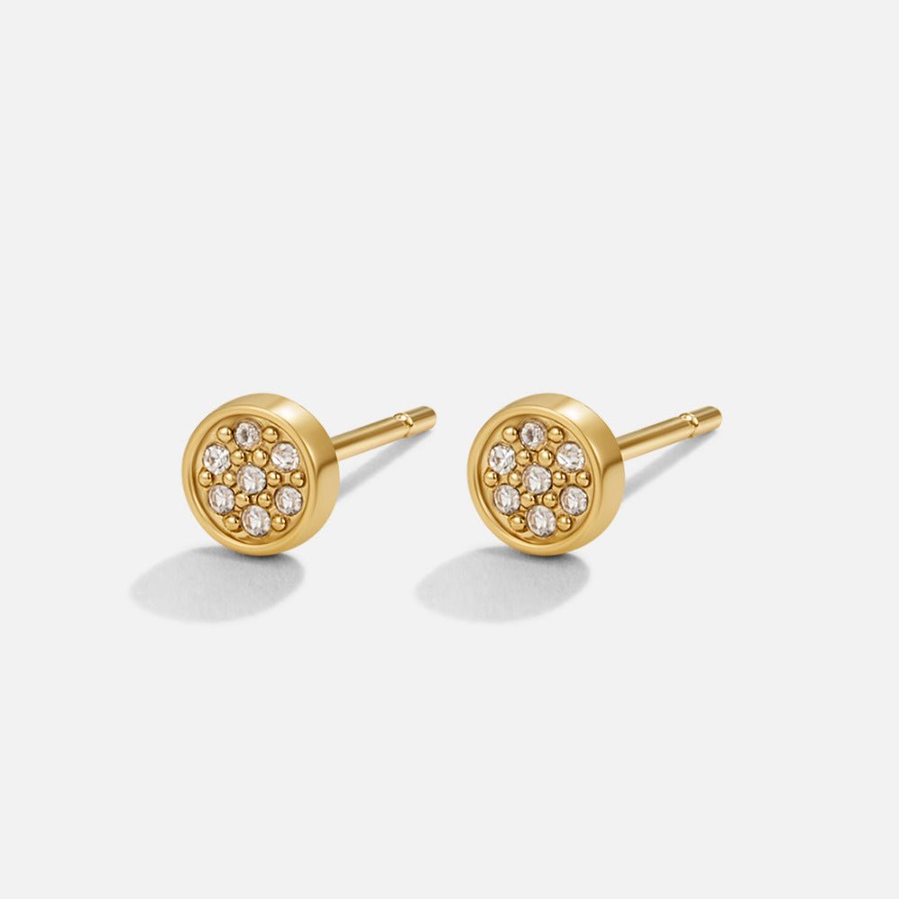 Elaine Crystal Disc Stud Earrings - Beautiful Earth Boutique