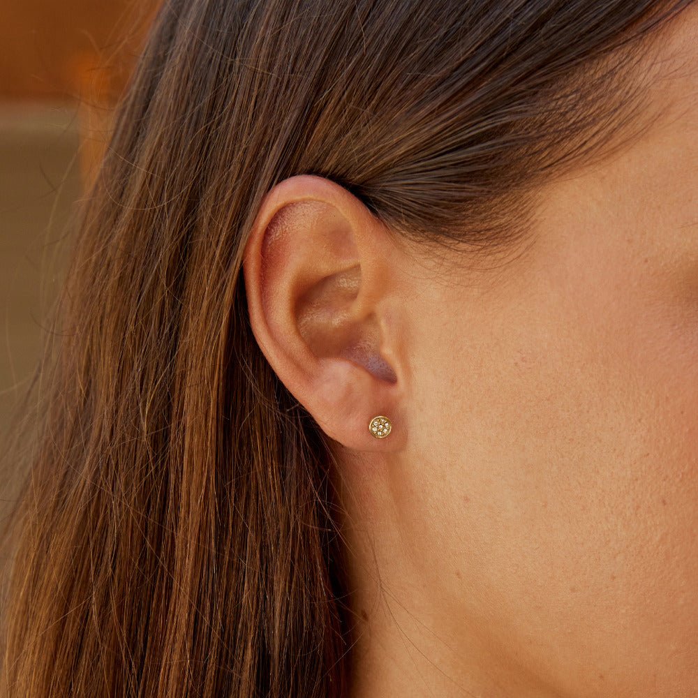 Elaine Crystal Disc Stud Earrings - Beautiful Earth Boutique