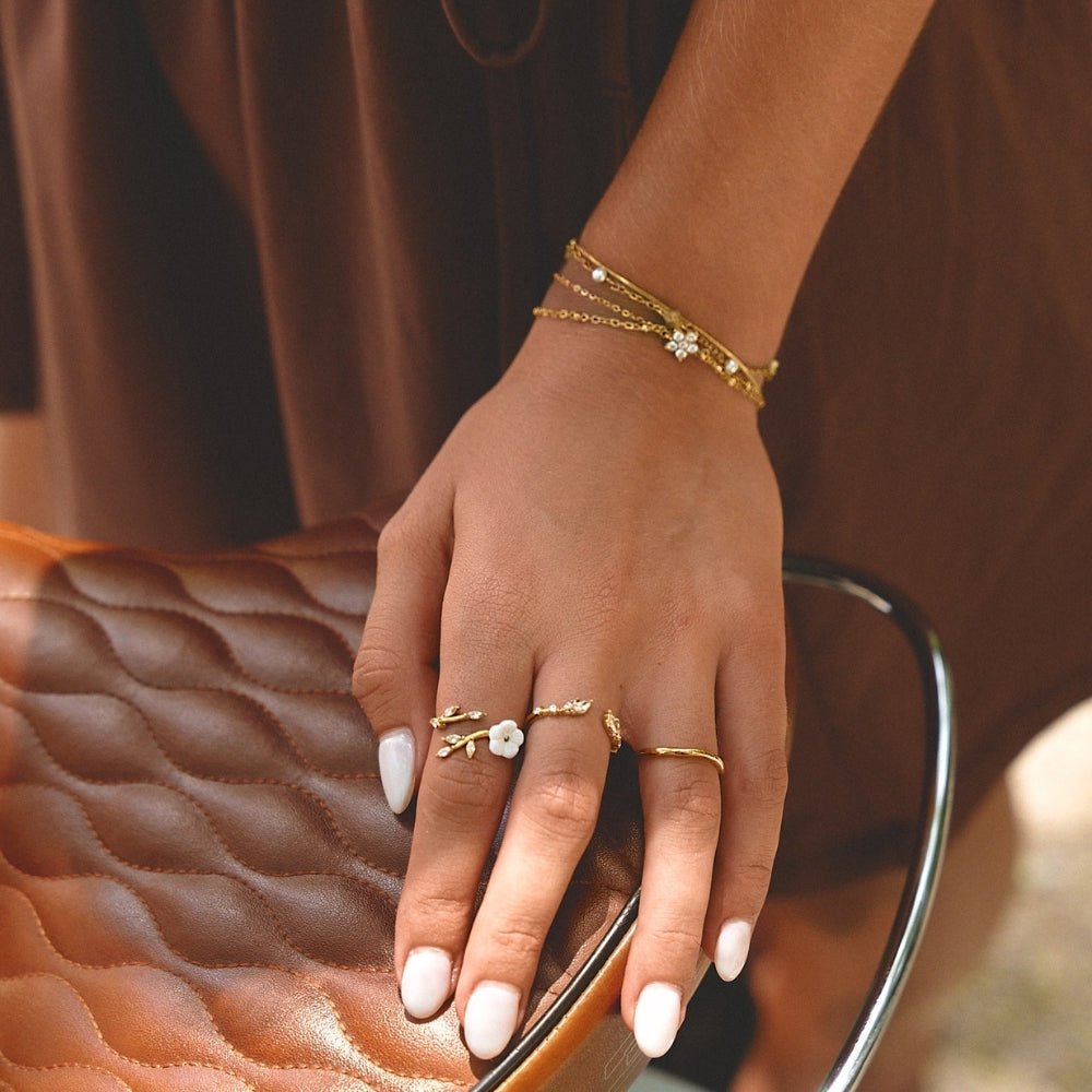 Elara Crystal Bloom Gold Bracelet - Beautiful Earth Boutique