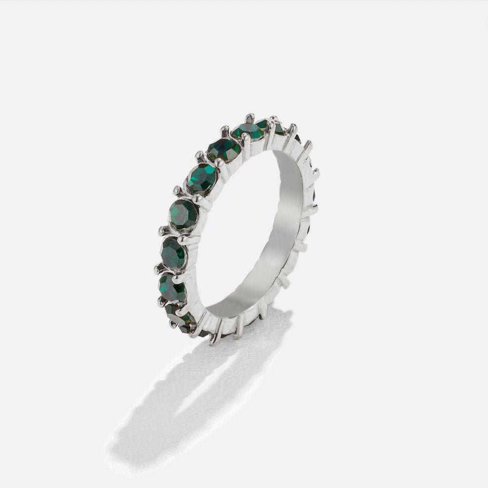 Emerald Beauty Silver Crystal Ring - Beautiful Earth Boutique