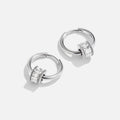 Gigi Crystal Silver Hoop Earrings - Beautiful Earth Boutique