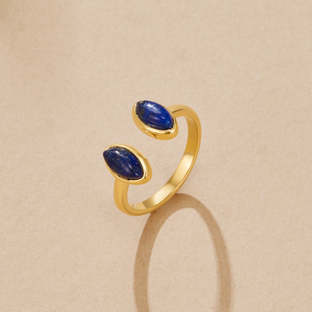 Gold Lapis Lazuli Wrap Ring - Beautiful Earth Boutique