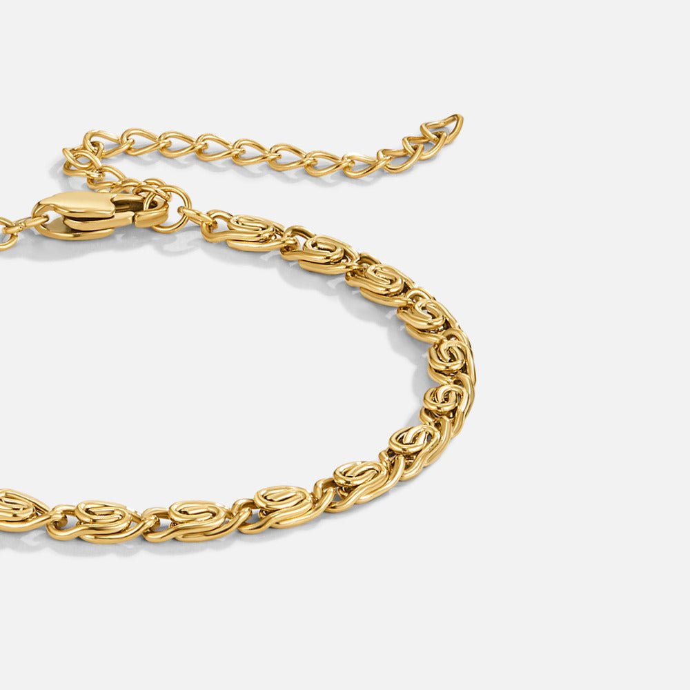 Gold Swirl Link Chain Bracelet - Beautiful Earth Boutique