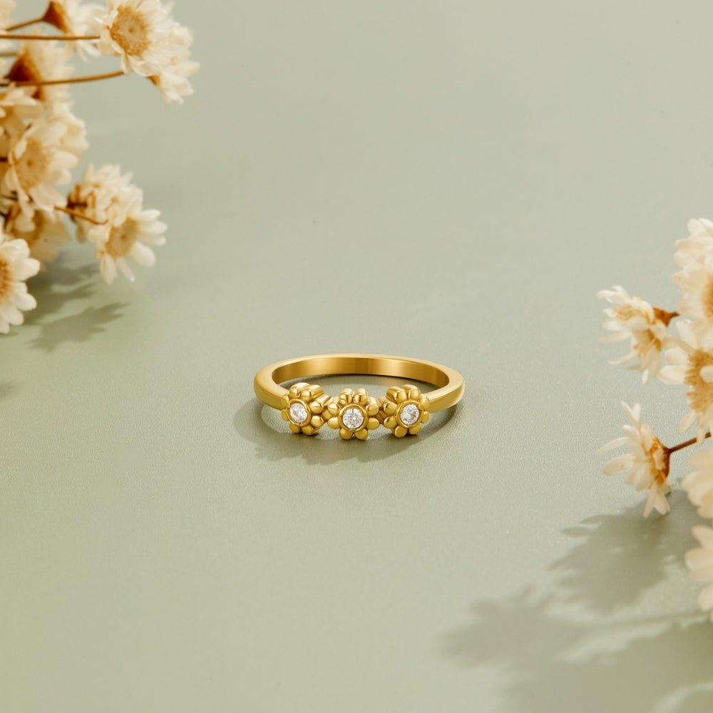 Golden Daisy Infinity Ring - Beautiful Earth Boutique