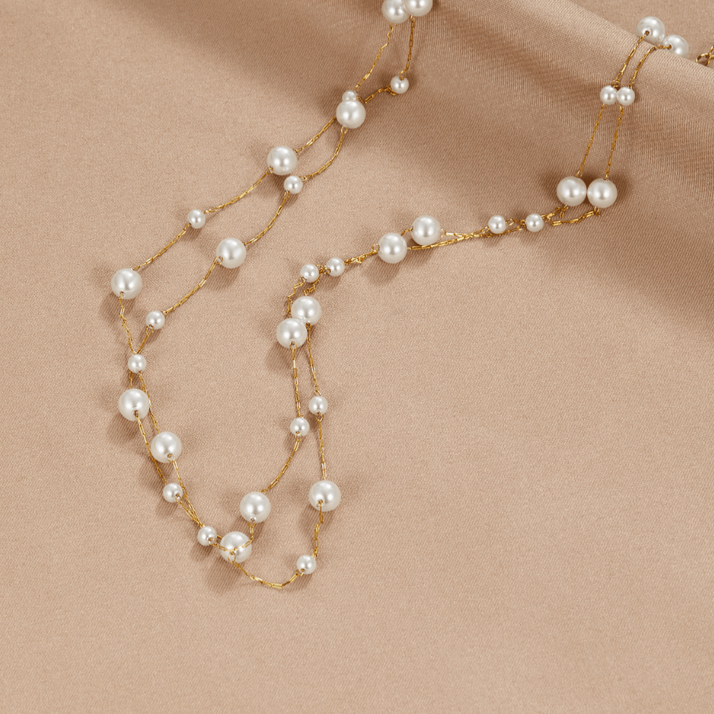 Layered Tori Pearl Necklace - Beautiful Earth Boutique