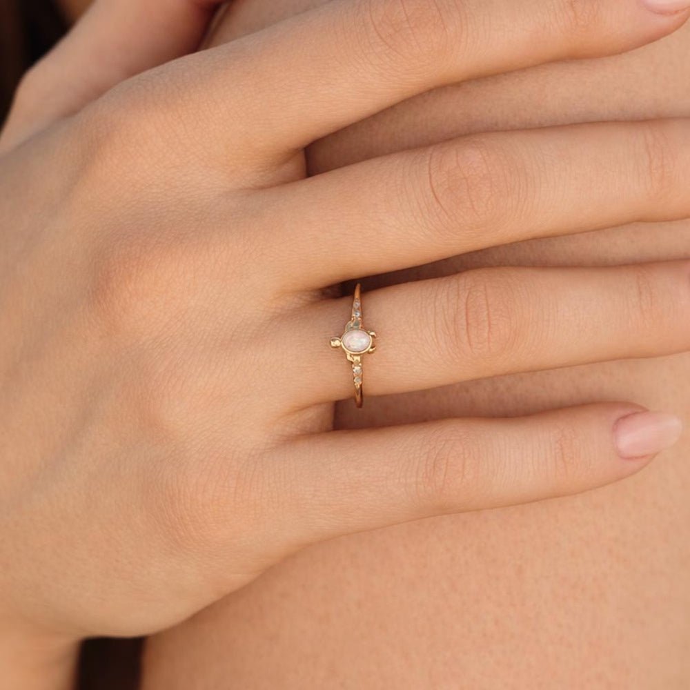 Opal Gold Turtle Ring - Beautiful Earth Boutique