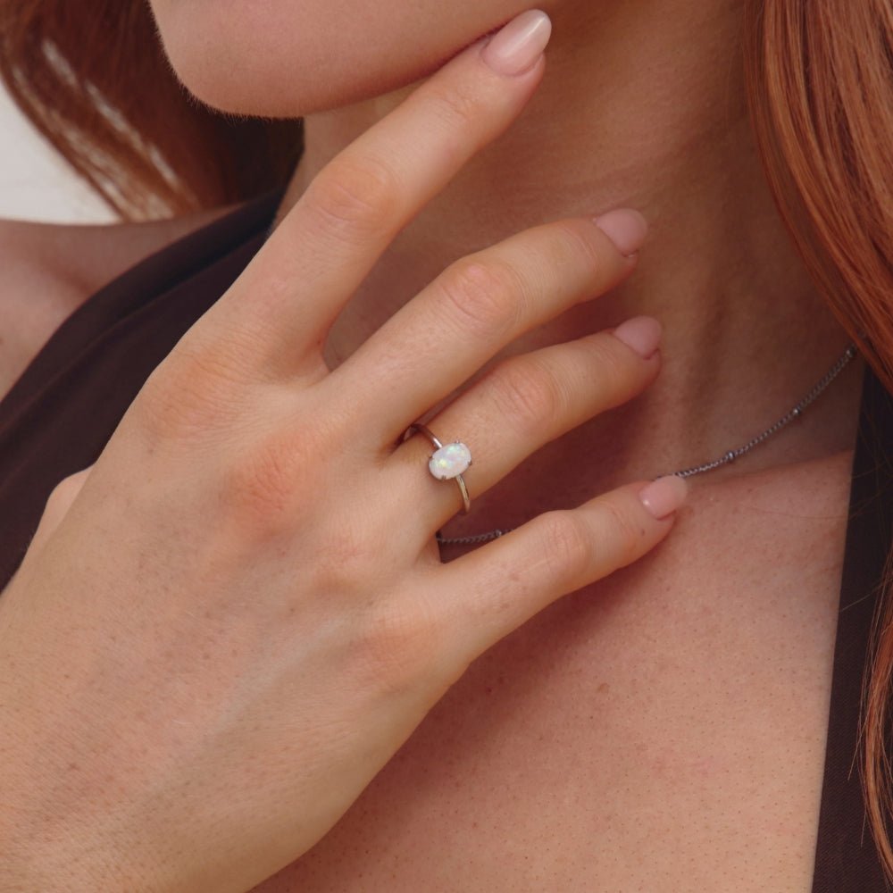 Orea Silver Opal Ring - Beautiful Earth Boutique