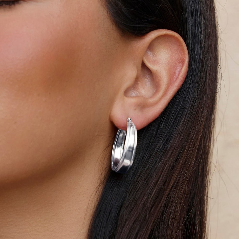 Orelia Silver Hoop Earrings - Beautiful Earth Boutique