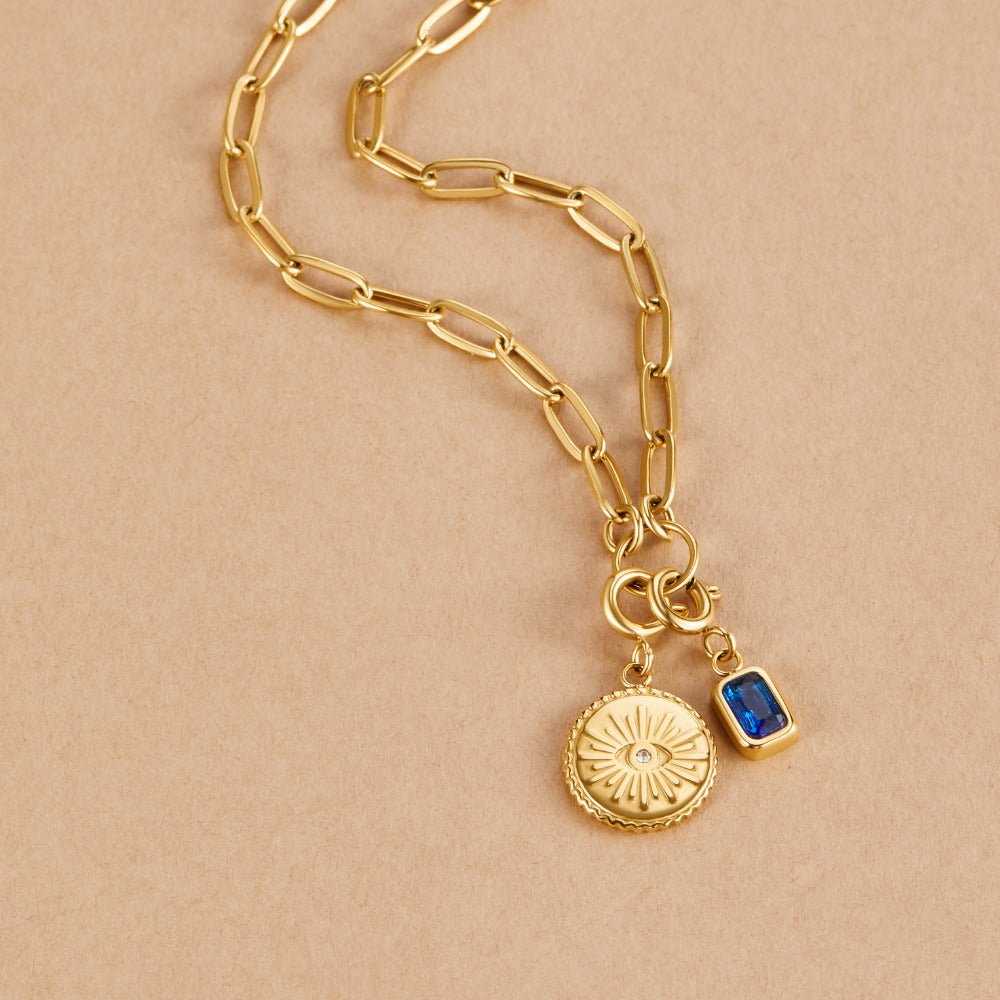 Pia Chain Link Charm Necklace - Beautiful Earth Boutique